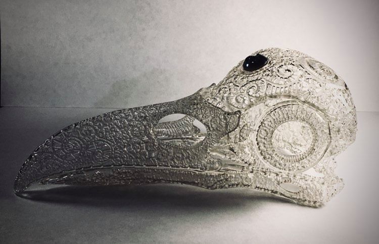 Filigree Anatomical Raven Skull - Pre-supported STL 3D print model_6