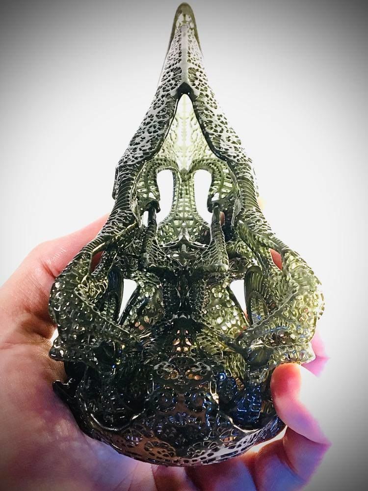 Filigree Anatomical Raven Skull - Pre-supported STL 3D print model_1