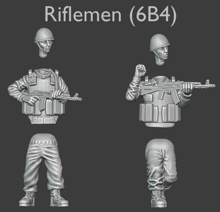 Modern Russian Riflemen - 6B4 - 28mm wargaming miniatures 3D print model_1