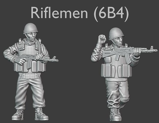Modern Russian Riflemen - 6B4 - 28mm wargaming miniatures 3D print model