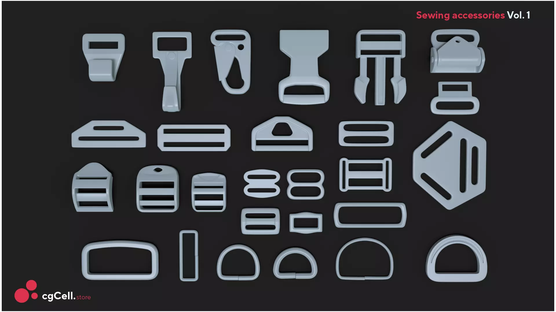 Sewing accessories Vol 01 Low-poly 3D model_0