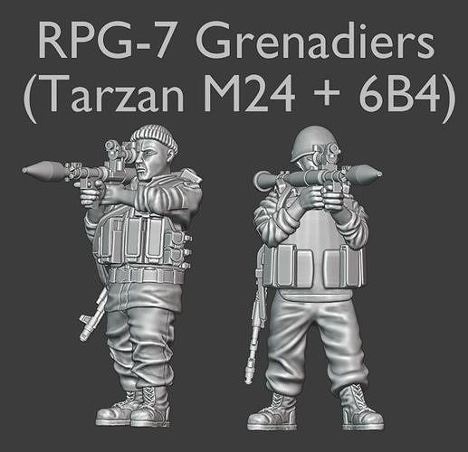 Modern Russian RPG-7 Grenadiers - 28mm wargaming miniatures 3D print model