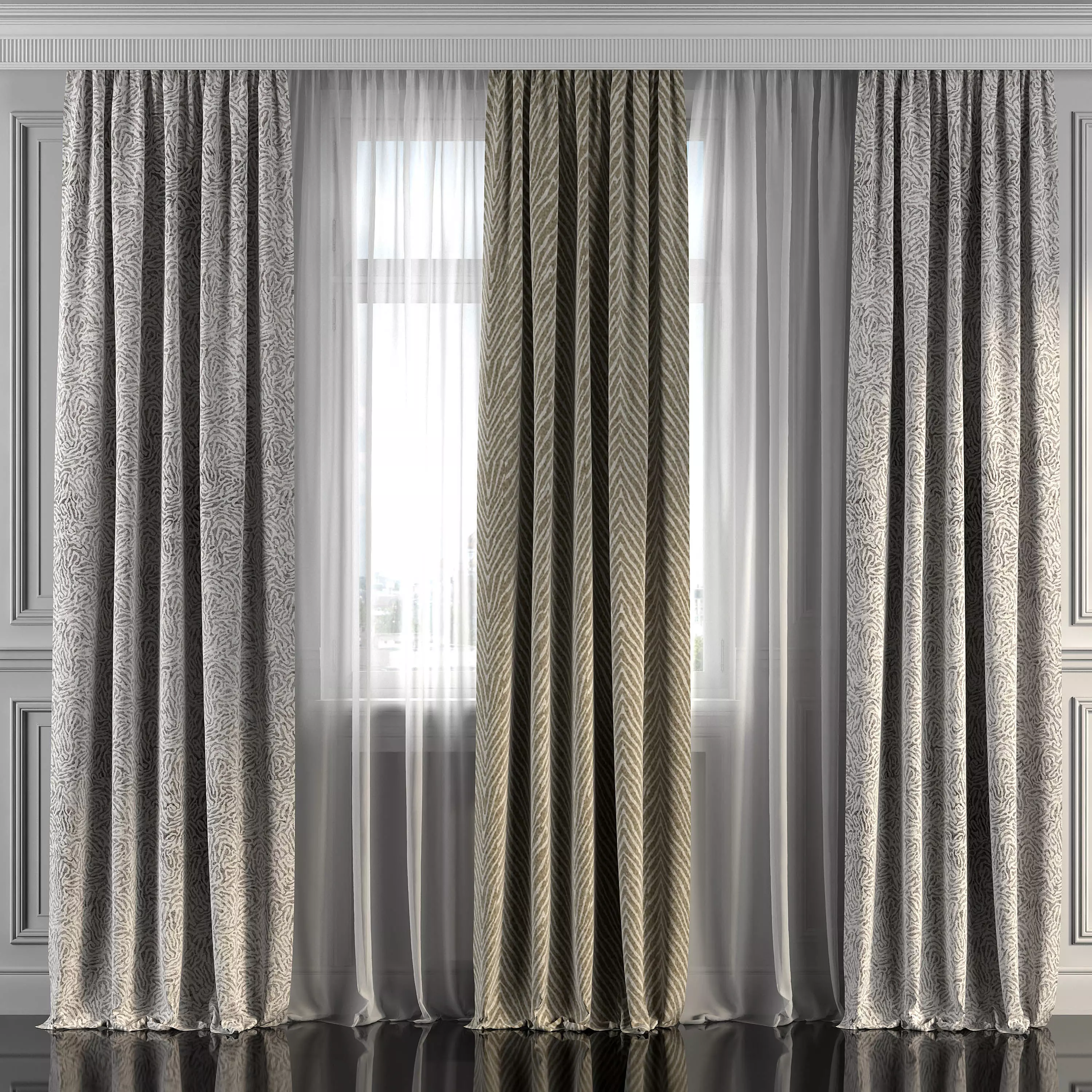 Curtain Set 276 3D model_0