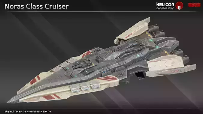 Noras Class Cruiser Low-poly 3D model