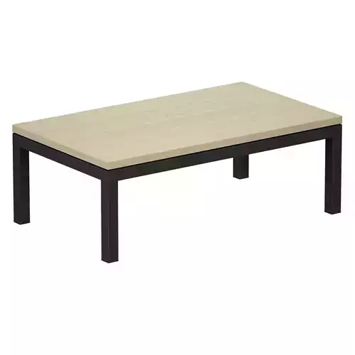 Parsons Travertine Dark Steel Rectangular Coffee Table