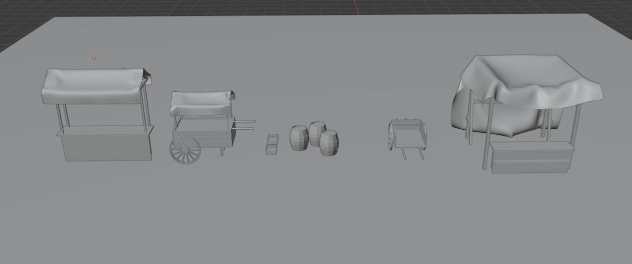 Medieval Marketplace 3D model_10