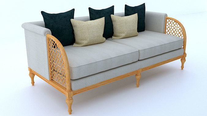 Wooden Pattern Sofa 3D model