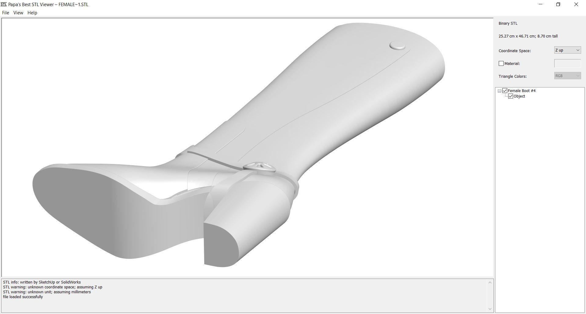 Boot - Female 3D print model_2