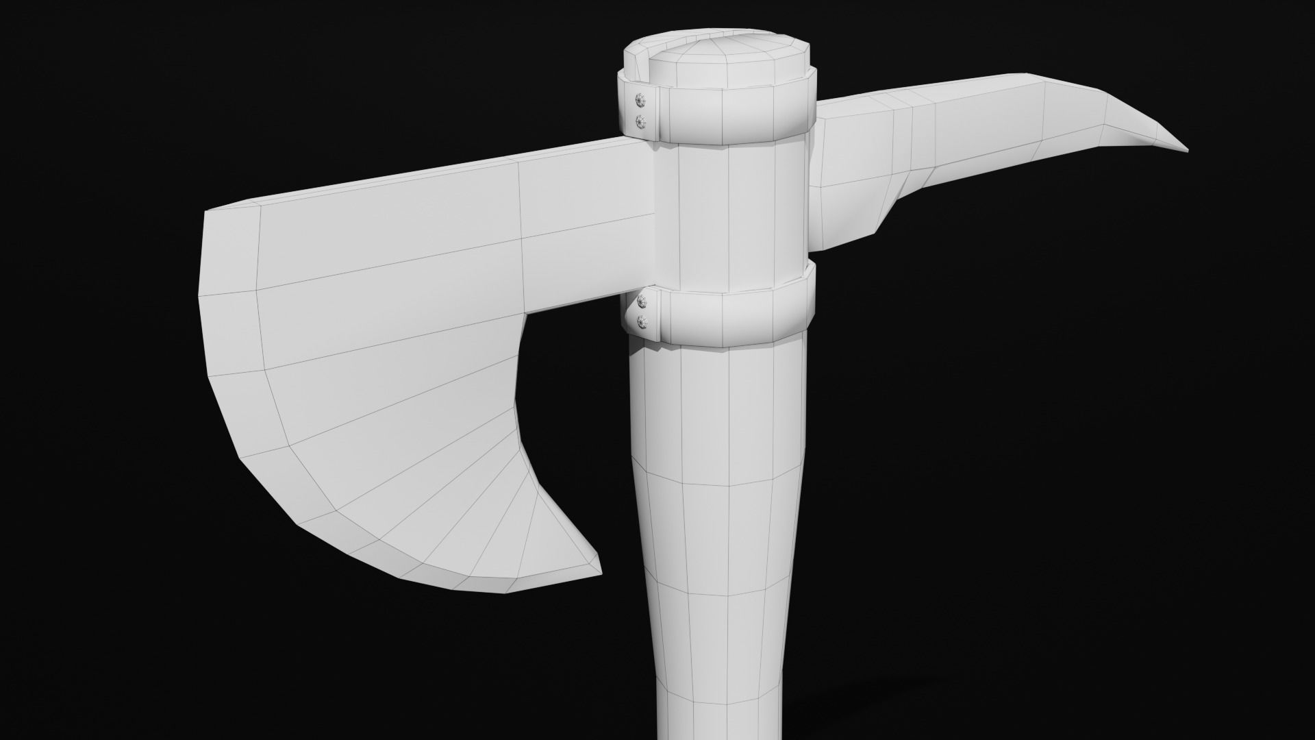 Unique Axe-Shield Low-poly 3D model_8