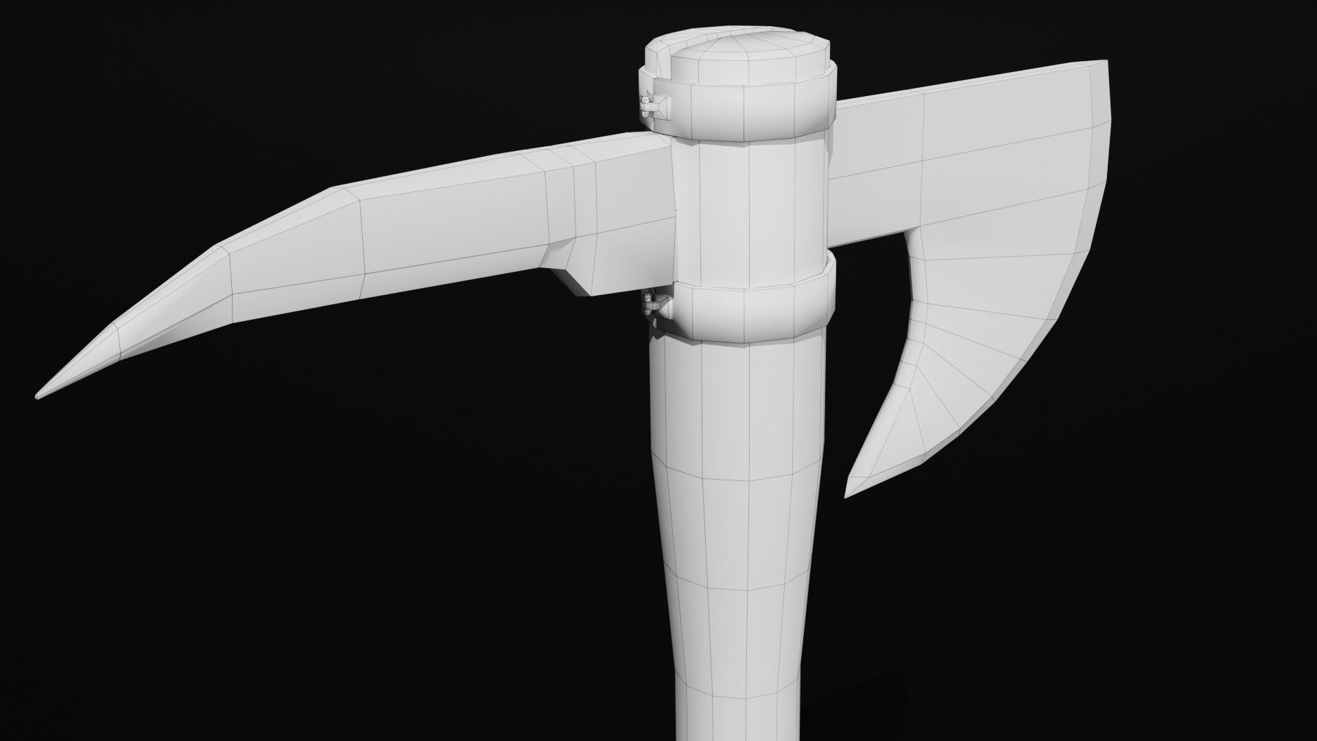 Unique Axe-Shield Low-poly 3D model_12