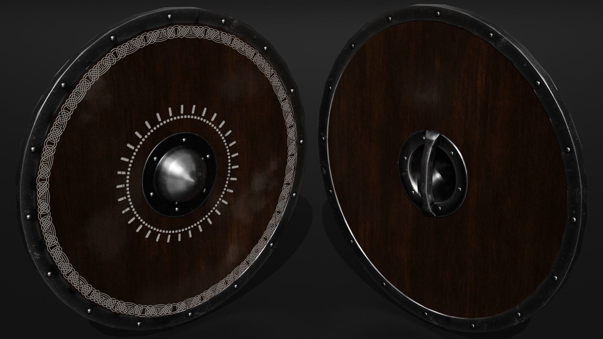 Unique Axe-Shield Low-poly 3D model_16