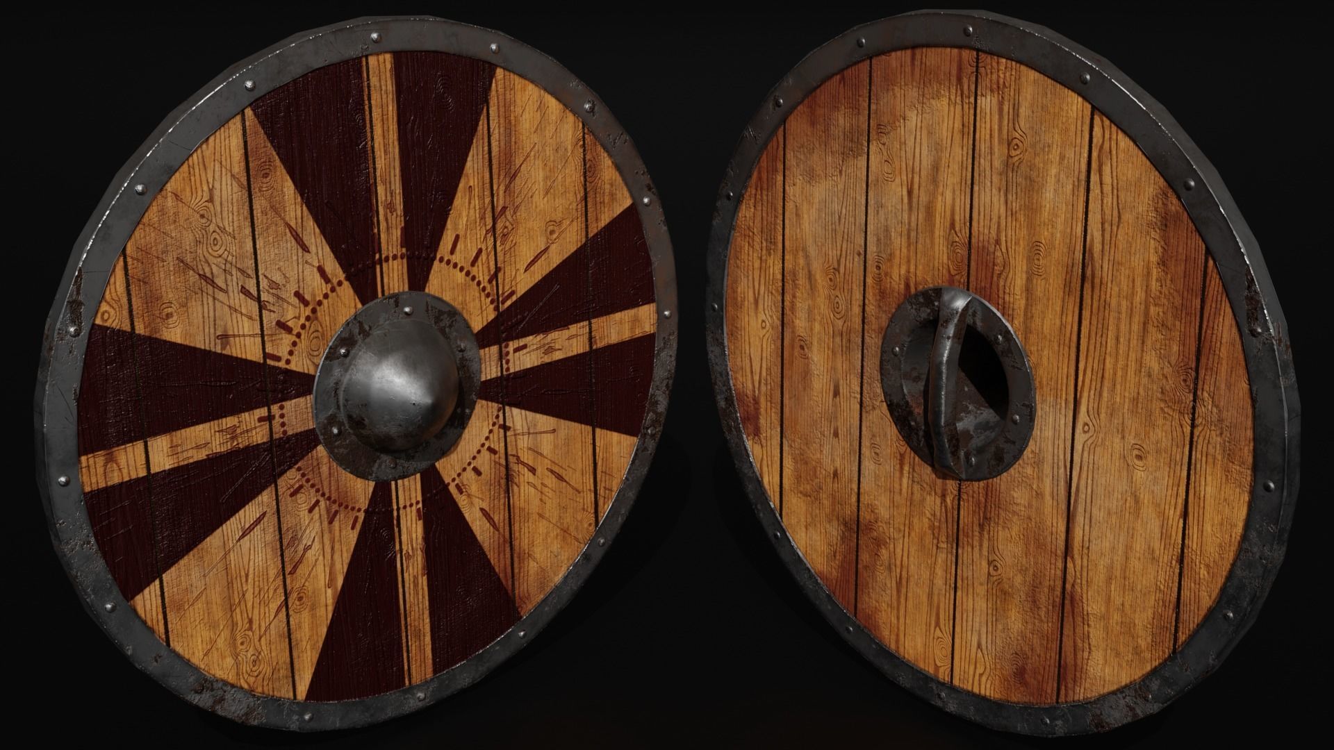 Unique Axe-Shield Low-poly 3D model_15