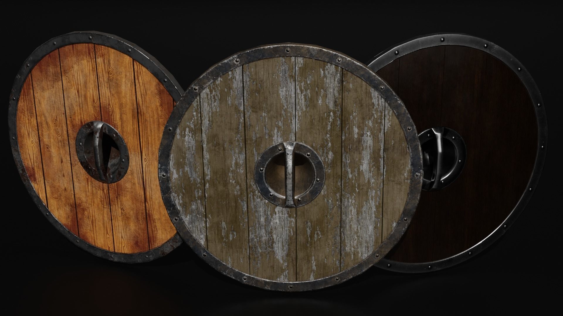 Unique Axe-Shield Low-poly 3D model_3