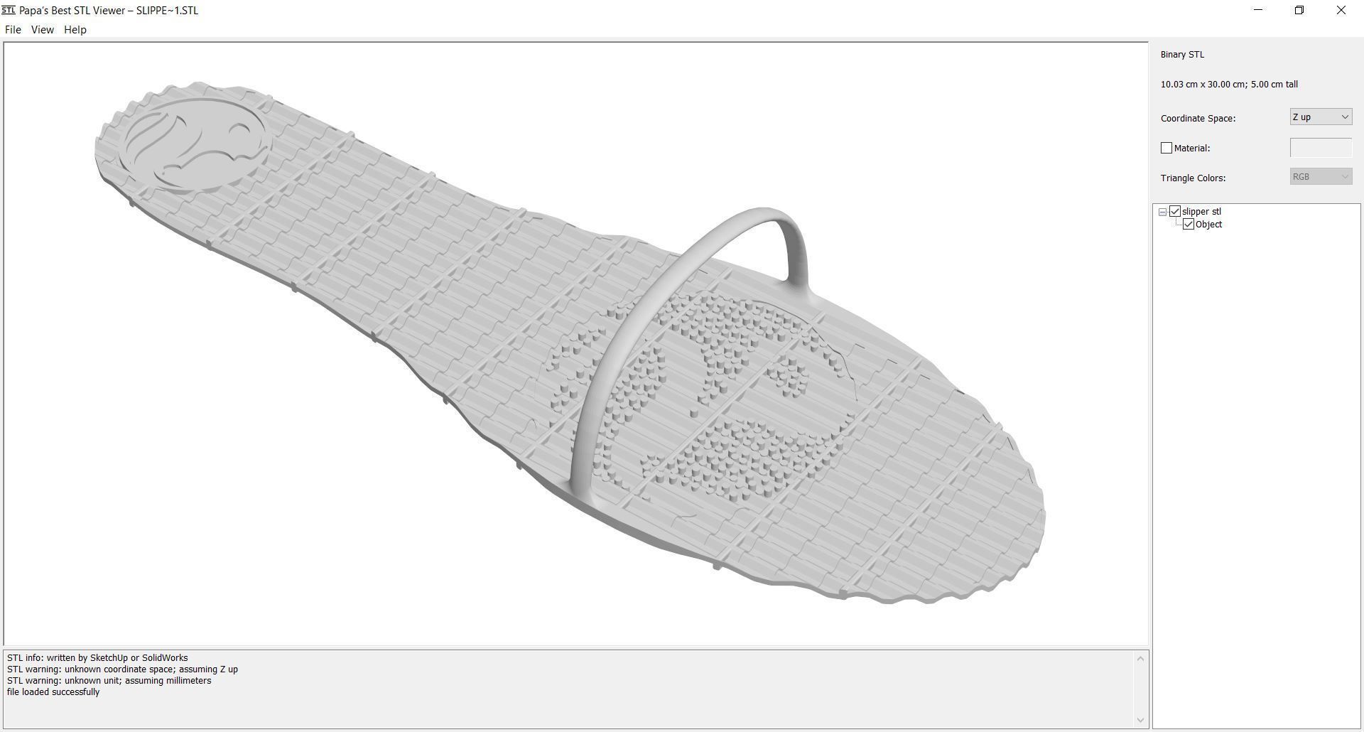 Shoe - slipper 3D print model_1