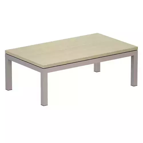 Parsons Travertine Stainless Steel Rectangular Coffee Table