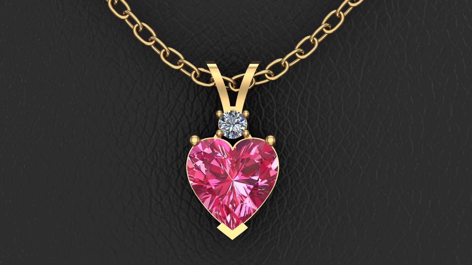 heart pendant 3D print model_2