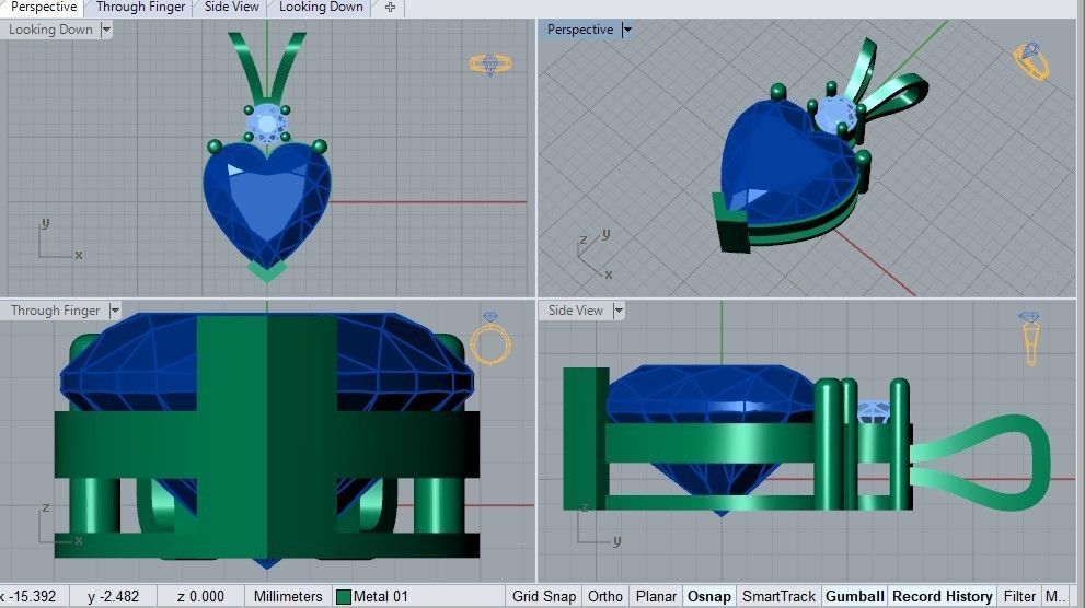 heart pendant 3D print model_3