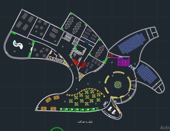Museum garden with palm trees and shrubs 3D model_19