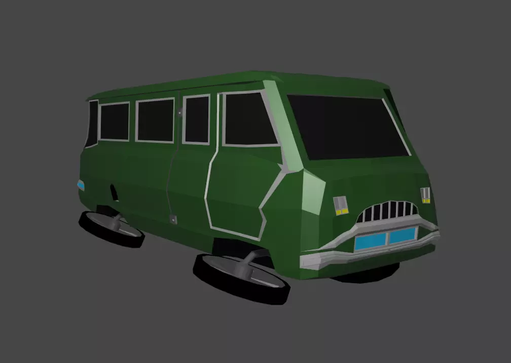 CyberDrunker hover car Free low-poly 3D model_0