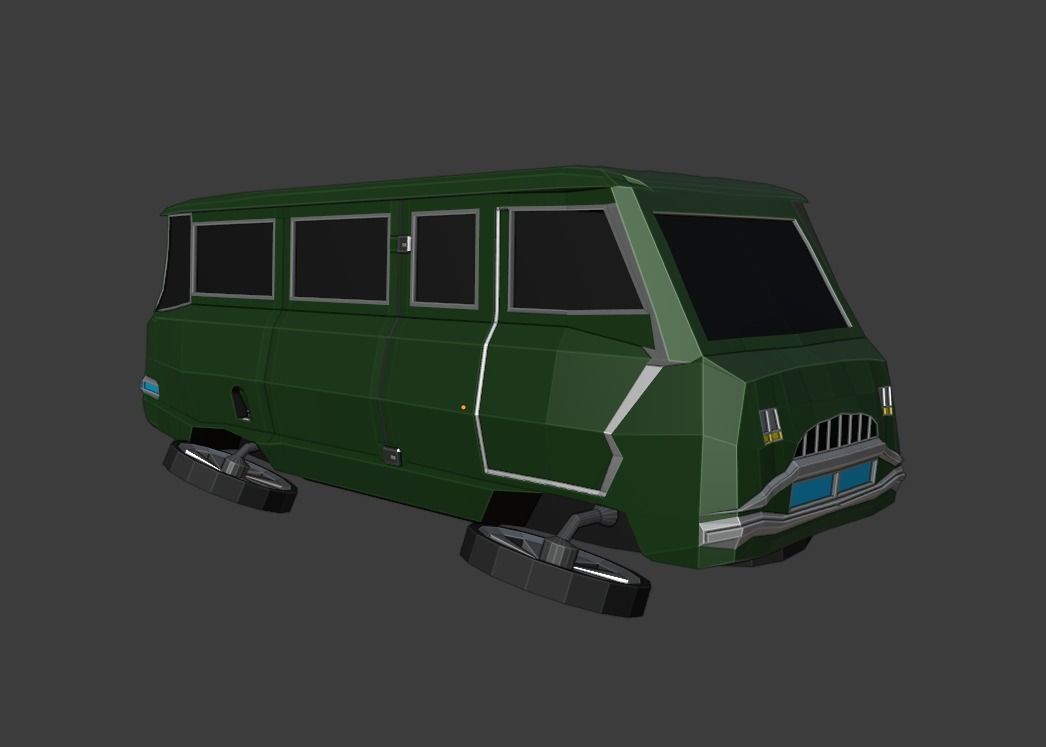 CyberDrunker hover car Free low-poly 3D model_1