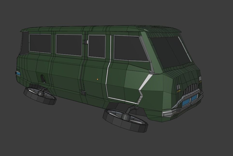 CyberDrunker hover car Free low-poly 3D model_2