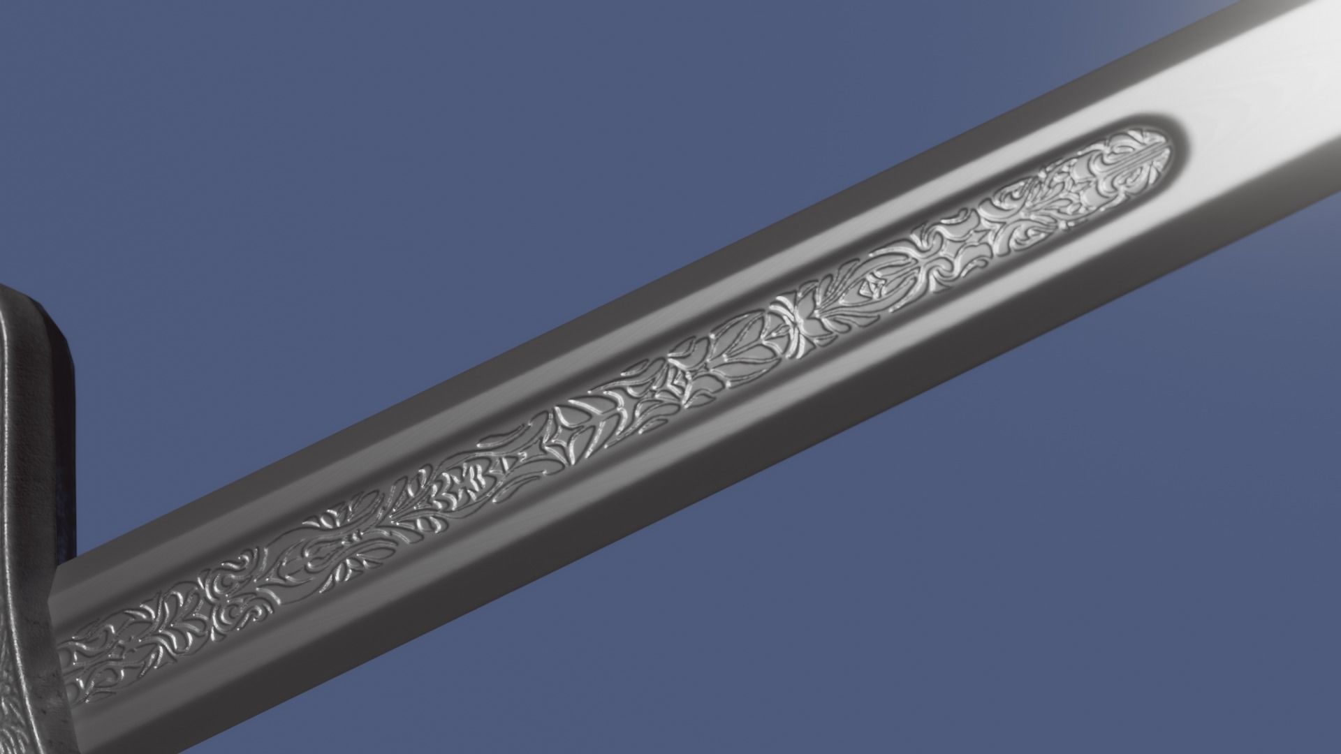 Classic Sword Low-poly 3D model_2