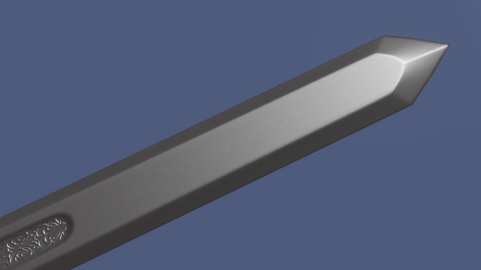 Classic Sword Low-poly 3D model_3