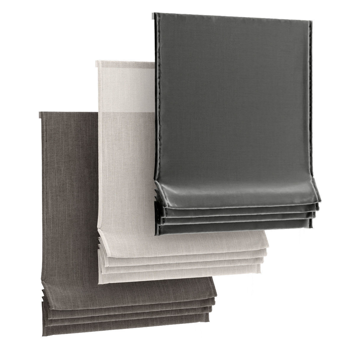 RH Flat romain shade collection 3D model_1