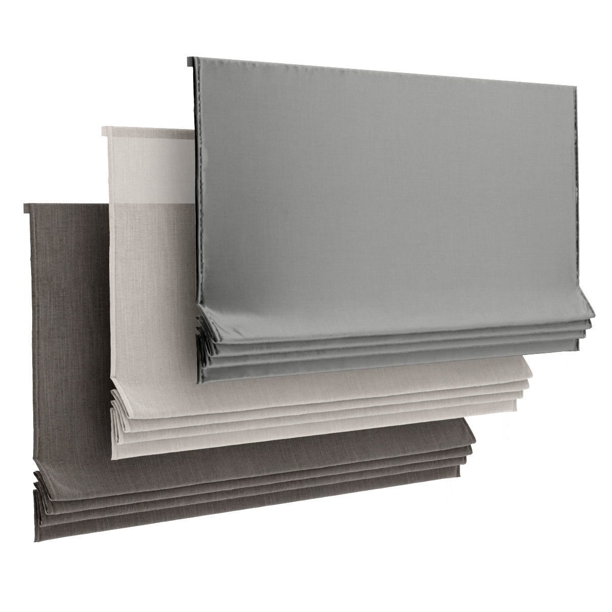 RH Flat romain shade collection 3D model_13