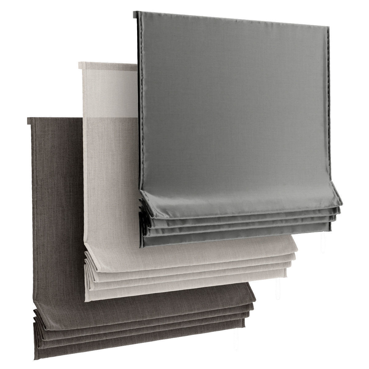 RH Flat romain shade collection 3D model_5