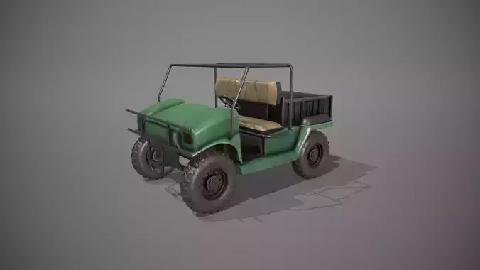 Stylized Green Golf Cart