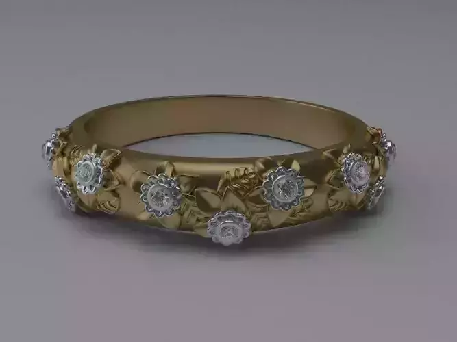 Wreath gold ring with diamonds