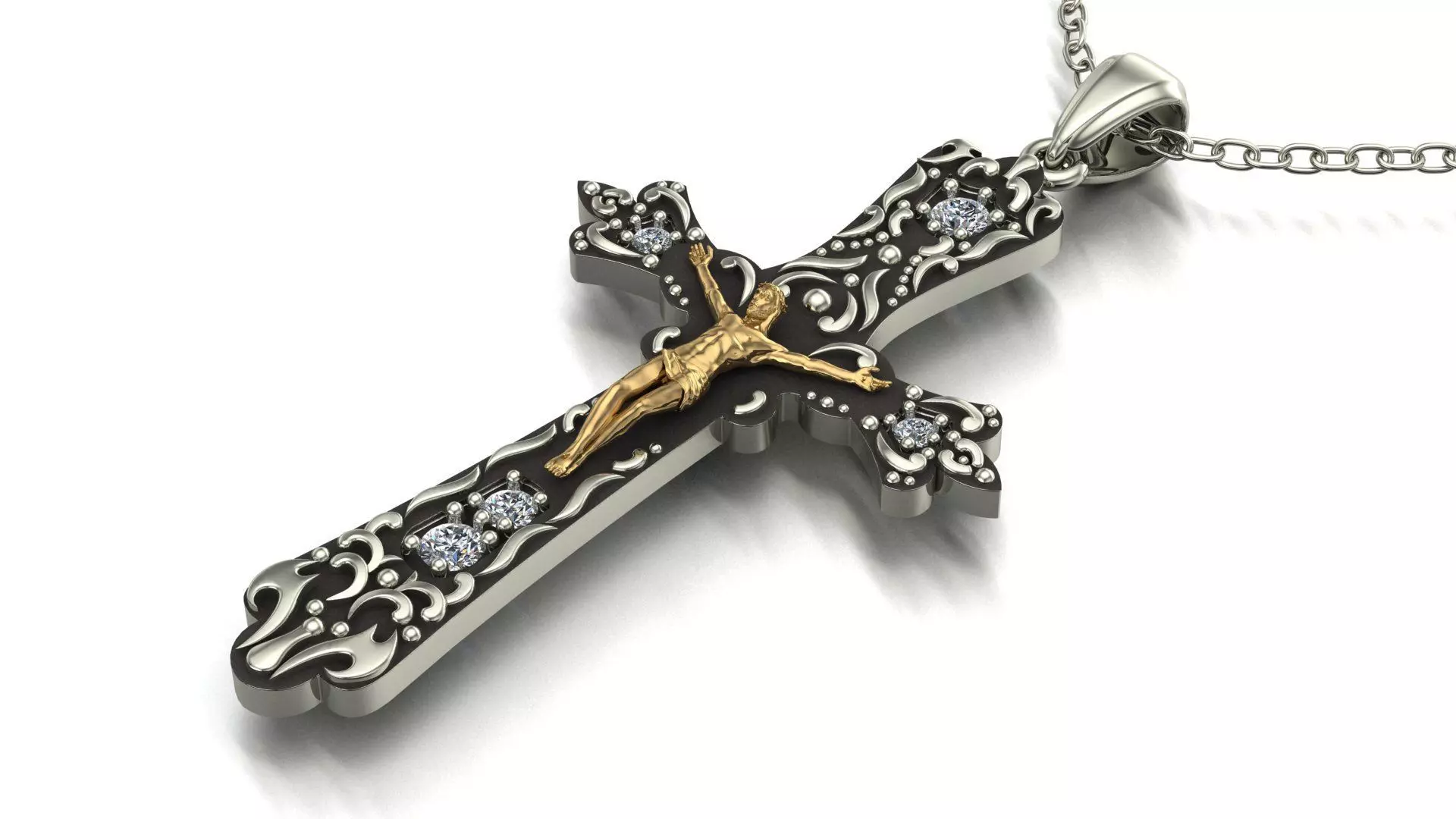 JESUS CROSS PENDANT 3D print model