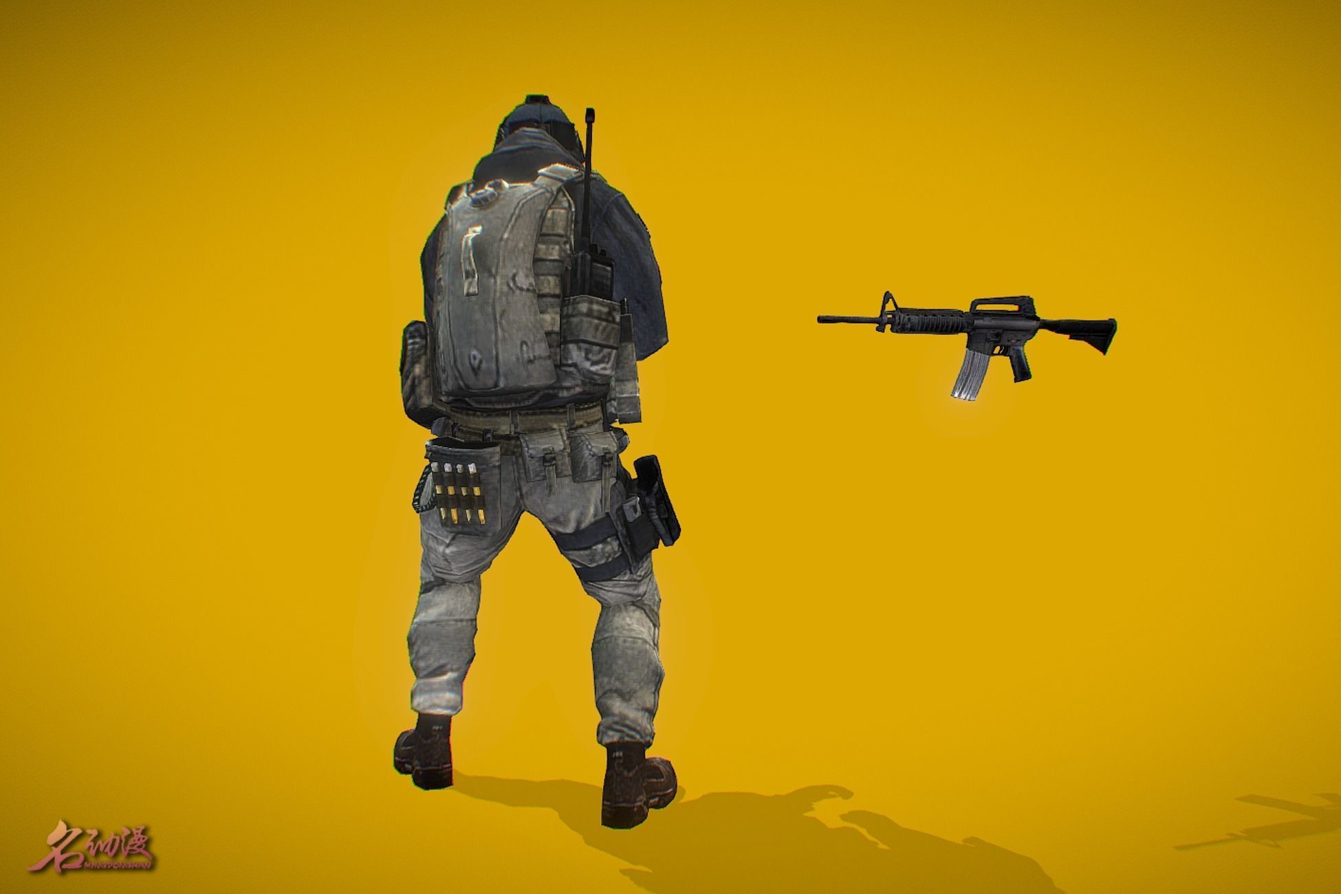 Battle Royale Soldier 2 Low-poly 3D model_3