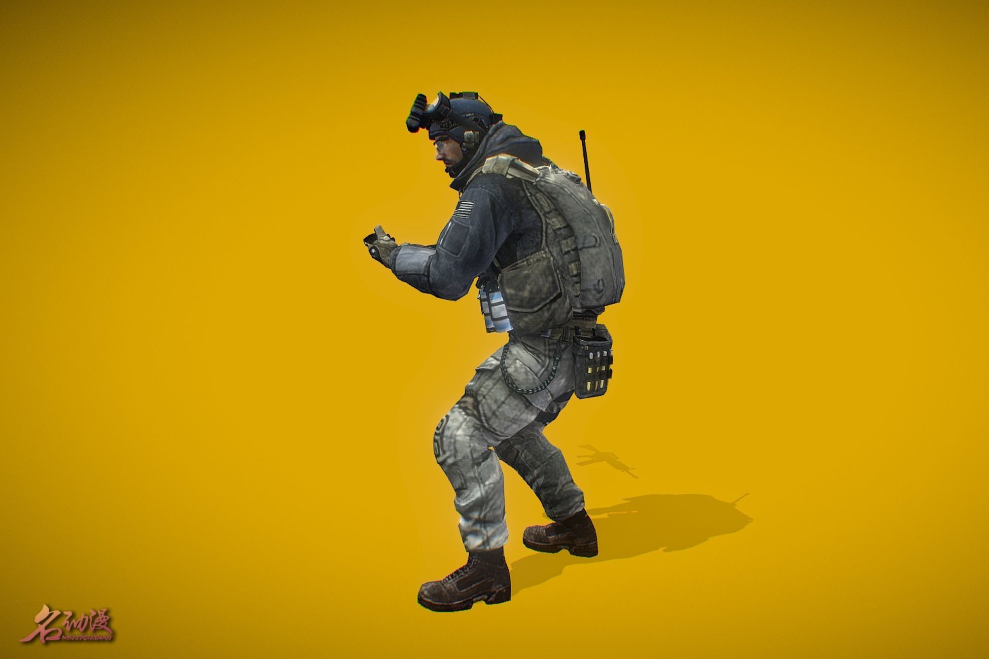 Battle Royale Soldier 2 Low-poly 3D model_2