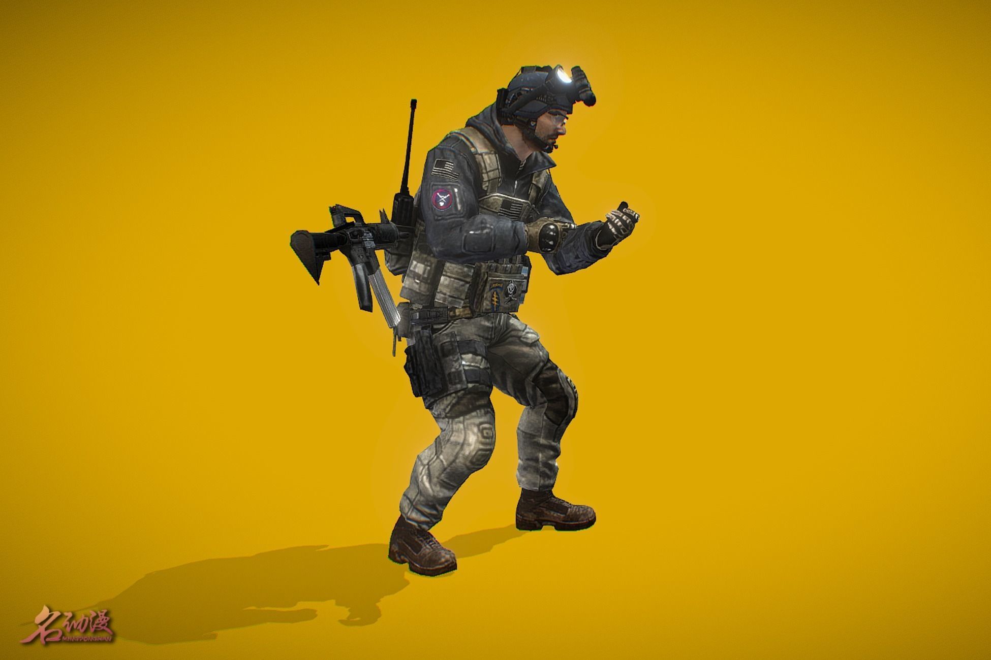 Battle Royale Soldier 2 Low-poly 3D model_4