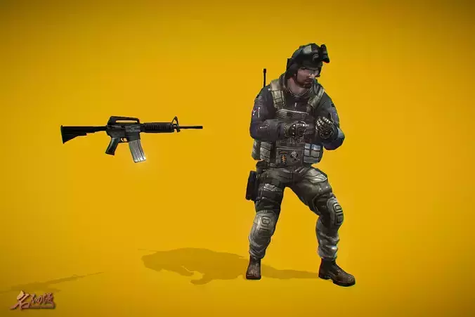 Battle Royale Soldier 2 Low-poly 3D model