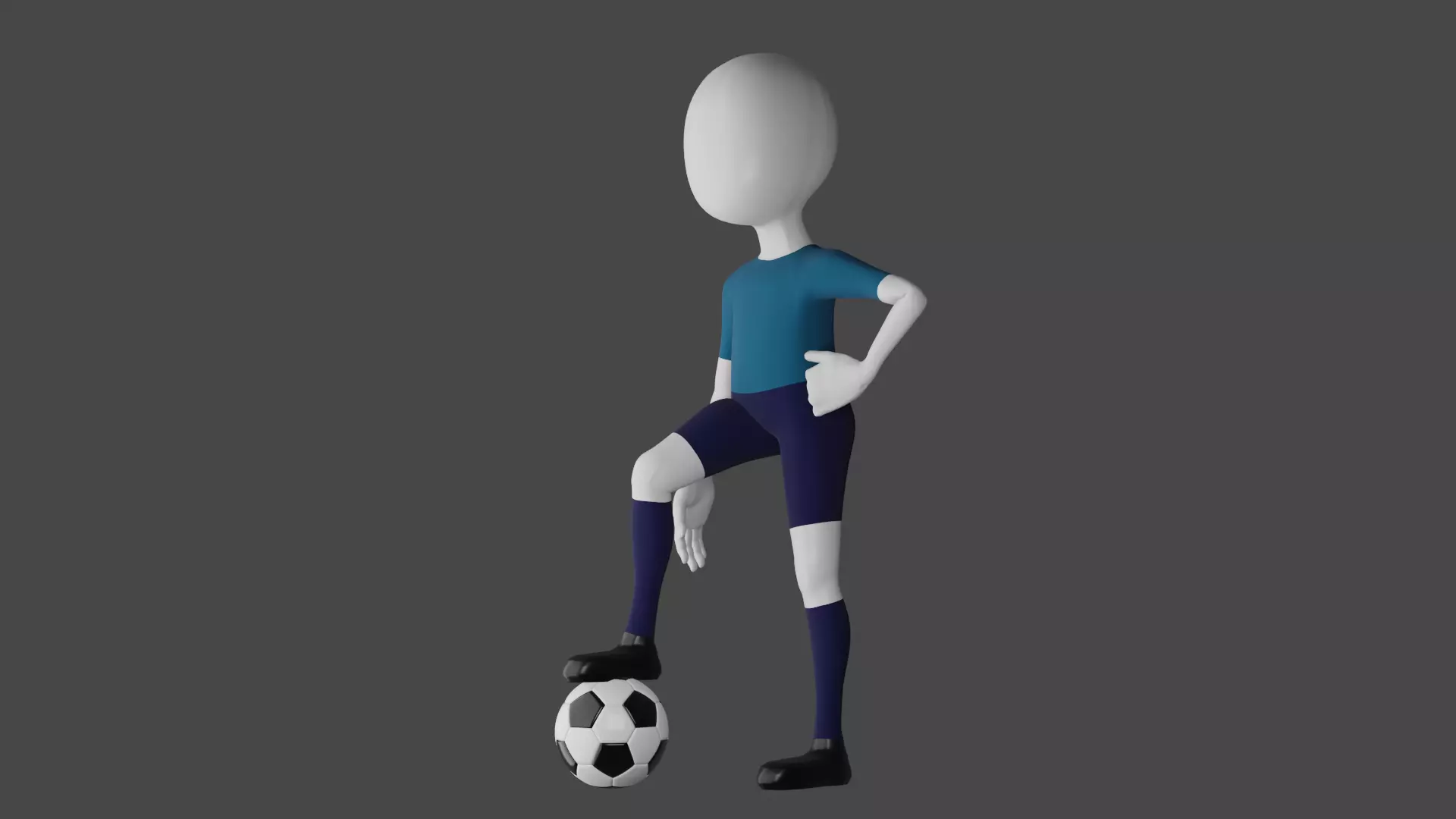 low poly character kicking soccer ball Free low-poly 3D model