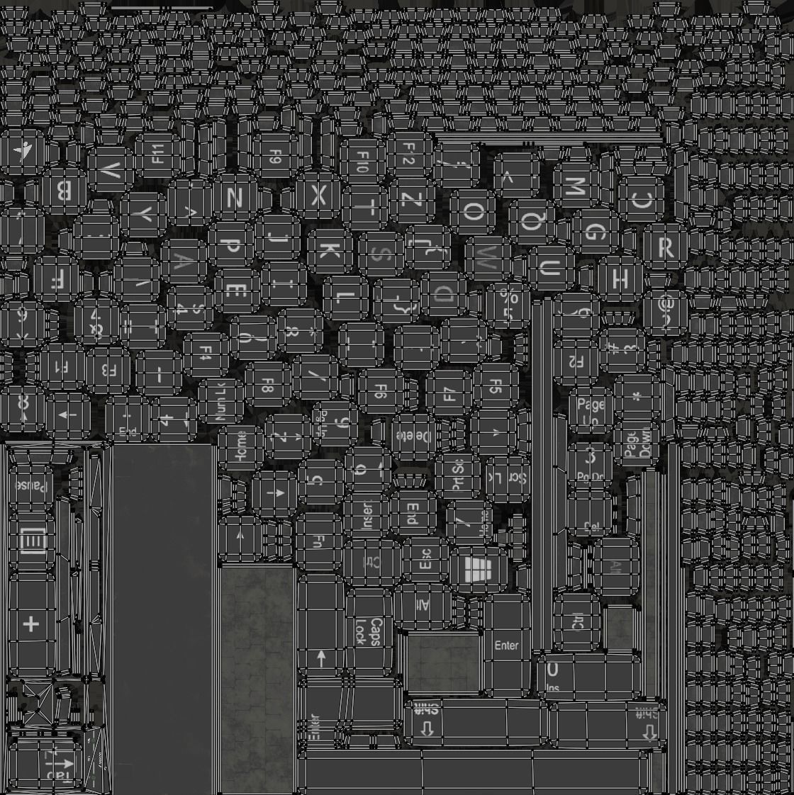 Keyboard Low-poly 3D model_8