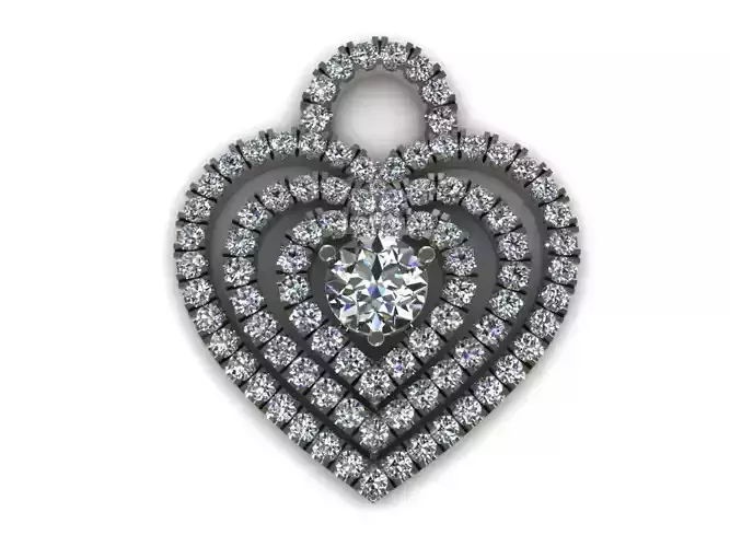 Diamond Heart Pendant 003