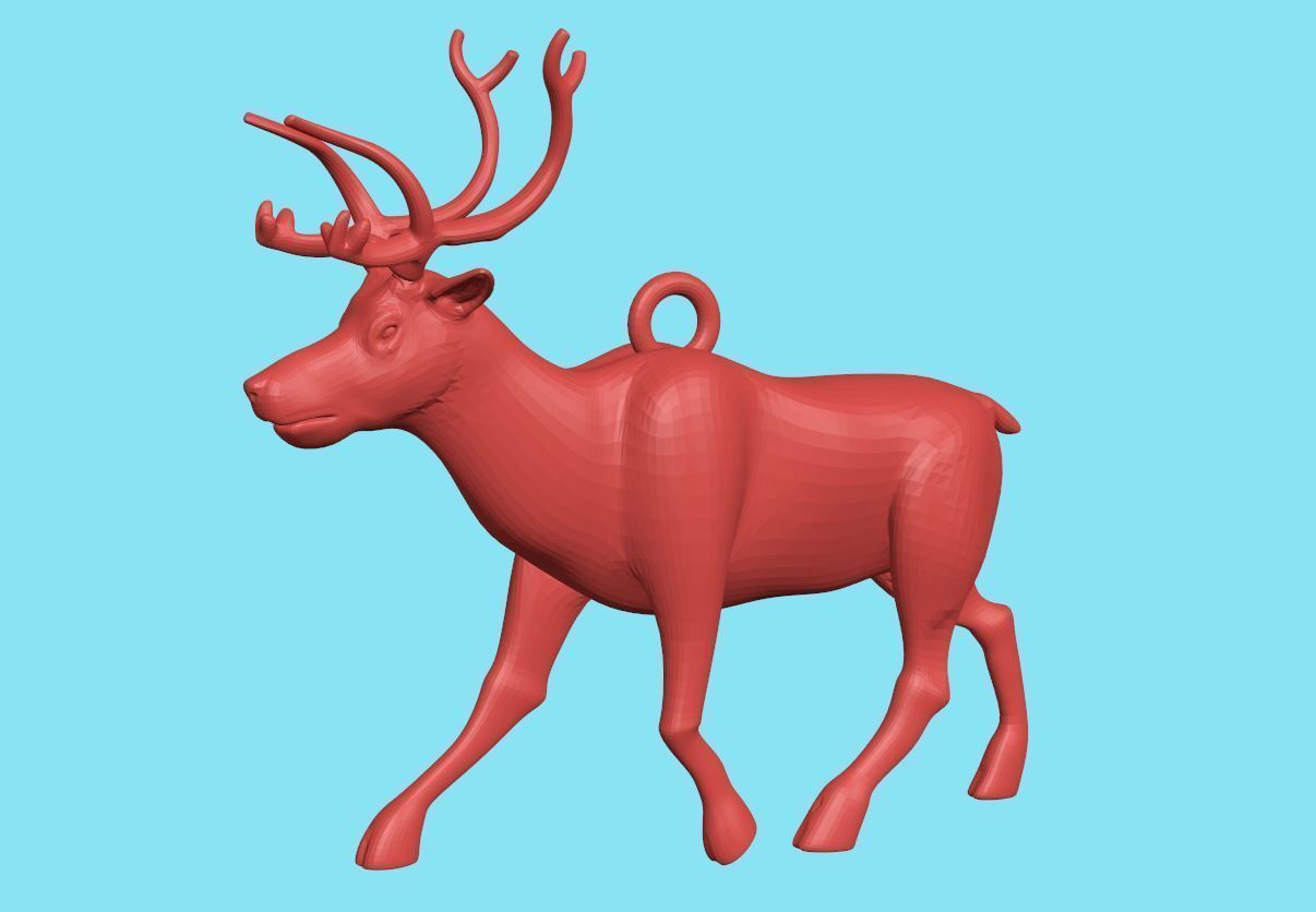 Christmas keychain - deer 3D print model_1