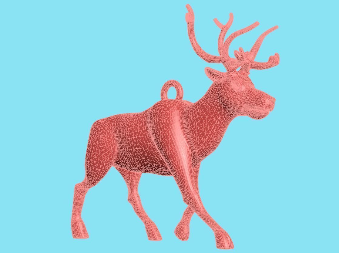 Christmas keychain - deer 3D print model_3
