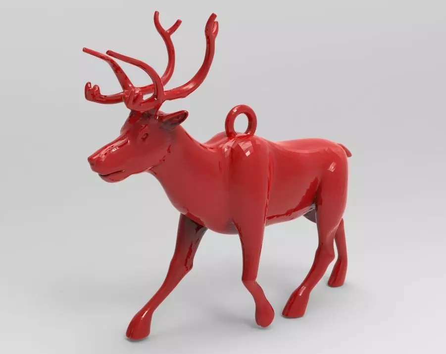 Christmas keychain - deer 3D print model_0
