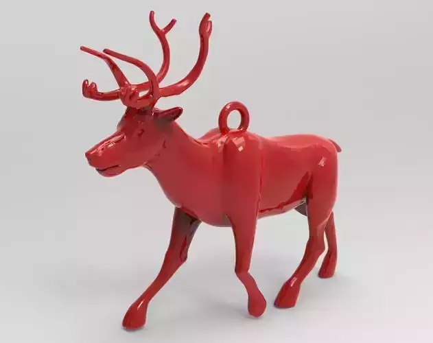 Christmas keychain - deer 3D print model