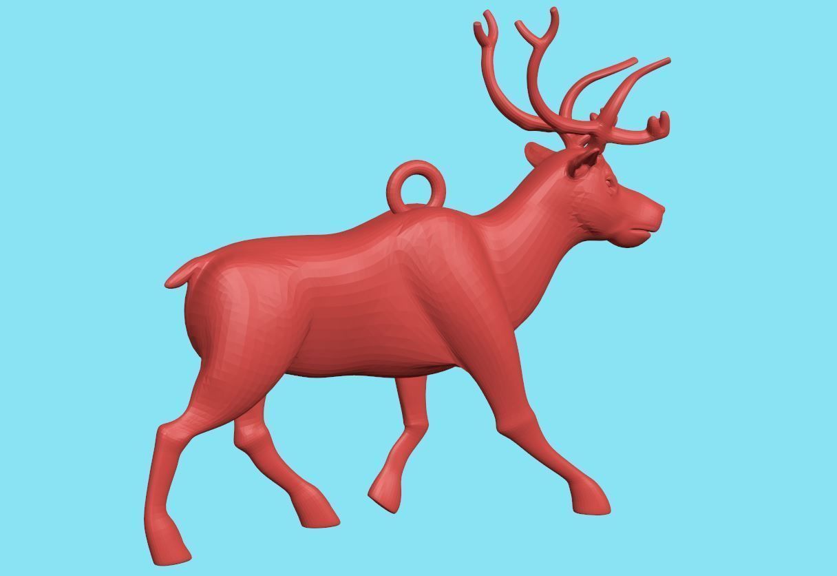 Christmas keychain - deer 3D print model_2