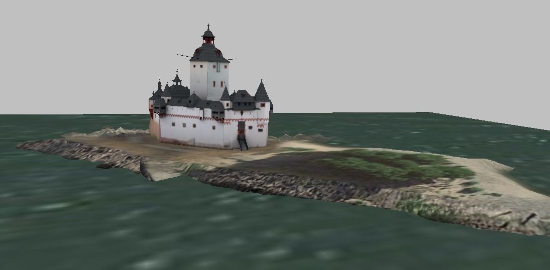 Pfalzgrafenstein Castle Germany lowpoly 3d model Low-poly 3D model_3