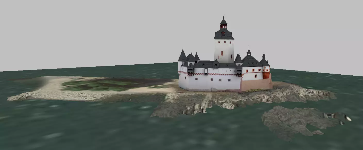 Pfalzgrafenstein Castle Germany lowpoly 3d model Low-poly 3D model_0