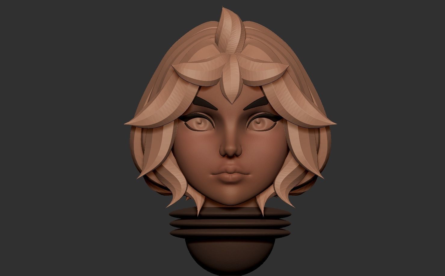 Anime set of Space nuns alternative heads 3D print model_26