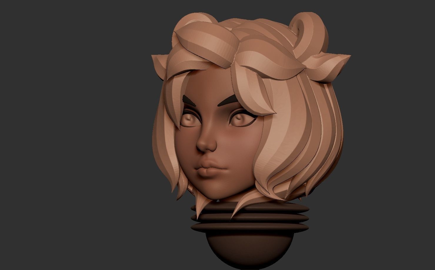 Anime set of Space nuns alternative heads 3D print model_3