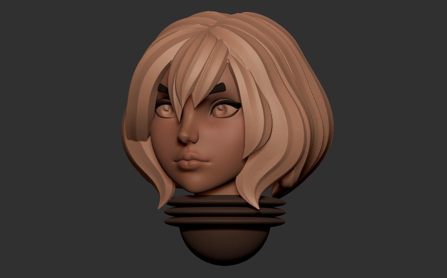 Anime set of Space nuns alternative heads 3D print model_13